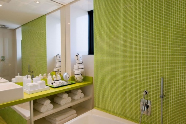 Wohnung Einrichtung Ideen Limettengrün-Wandfarbe