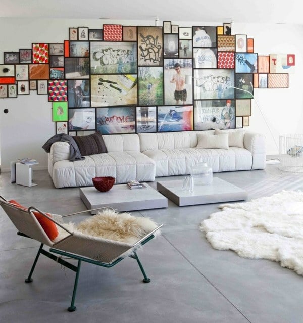 Wohnzimmer Wanddeko Bilder Fotowand skandinavischer Stil