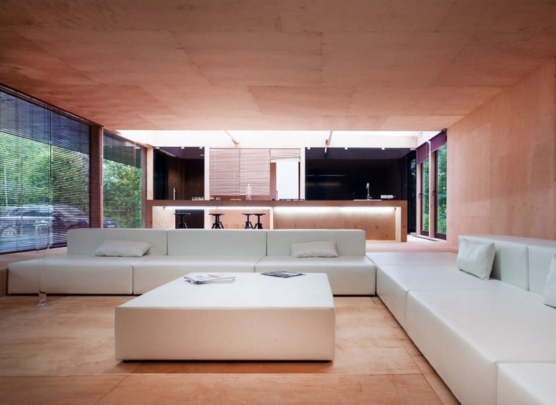 Wohnzimmer-Wohnideen-Design-modern-minimalistisch-Holz-Wandverkleidung