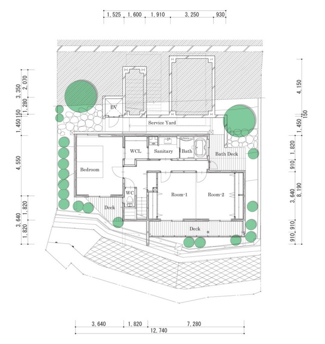 architekturplan haus hang von kenji yanagawa