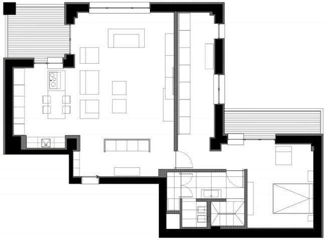 architekturplan modernes appartement von studio 1408
