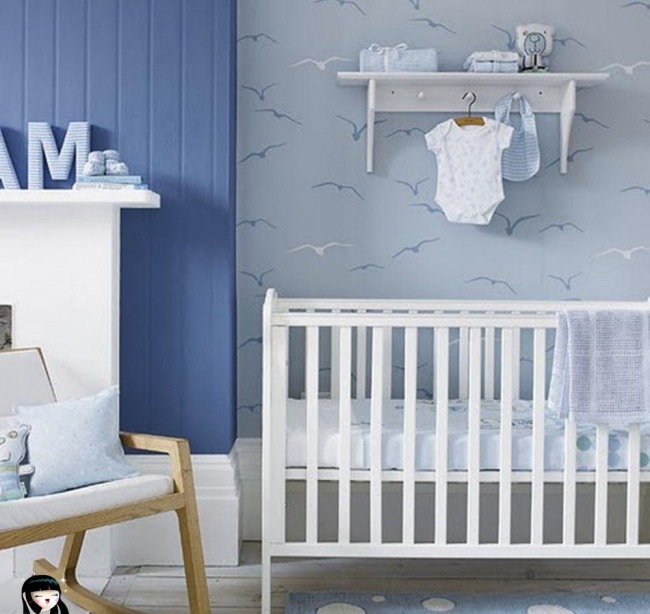blau vogelmotive wohnideen babyzimmer für jüngen