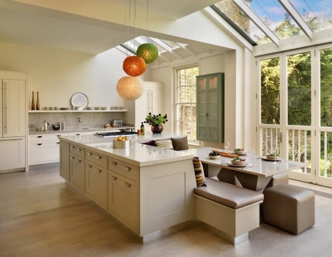 creme interieur ideen für designer kücheninsel marmor