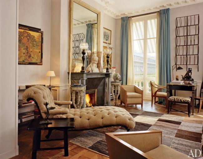 designer wohnzimmer chaise longue renaissanse atmosphäre