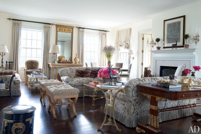 designer wohnzimmer romantisch vintage goldene elemente