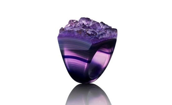 dunkel lila kristall designer ringe von joya