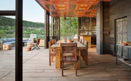 esszimmer im garten holz fussboden moebel decke malen