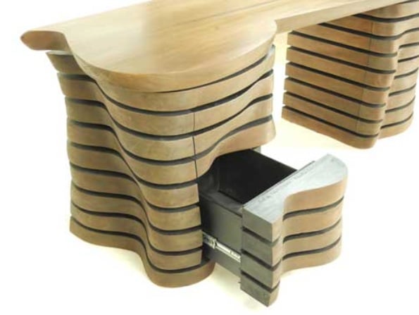 exklusive Designer Büromöbel Tisch Schubladen Möbel Design Eichenholz