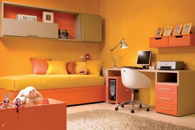 gelb orange warmnuancen wohnideen kinderzimmer universal design