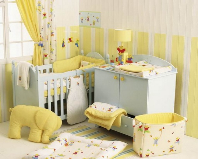gelbe farbakzente wohnideen babyzimmer mit neutralen designs