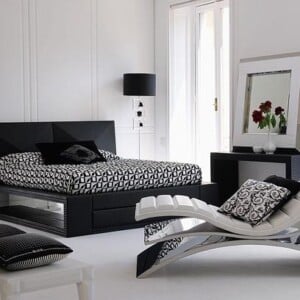 gemetrische-muster-moderne-schlafzimmer-designs-in-schwarz-weiß