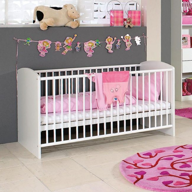 grau rosa wanddeko wohnideen babyzimmer für mädchen