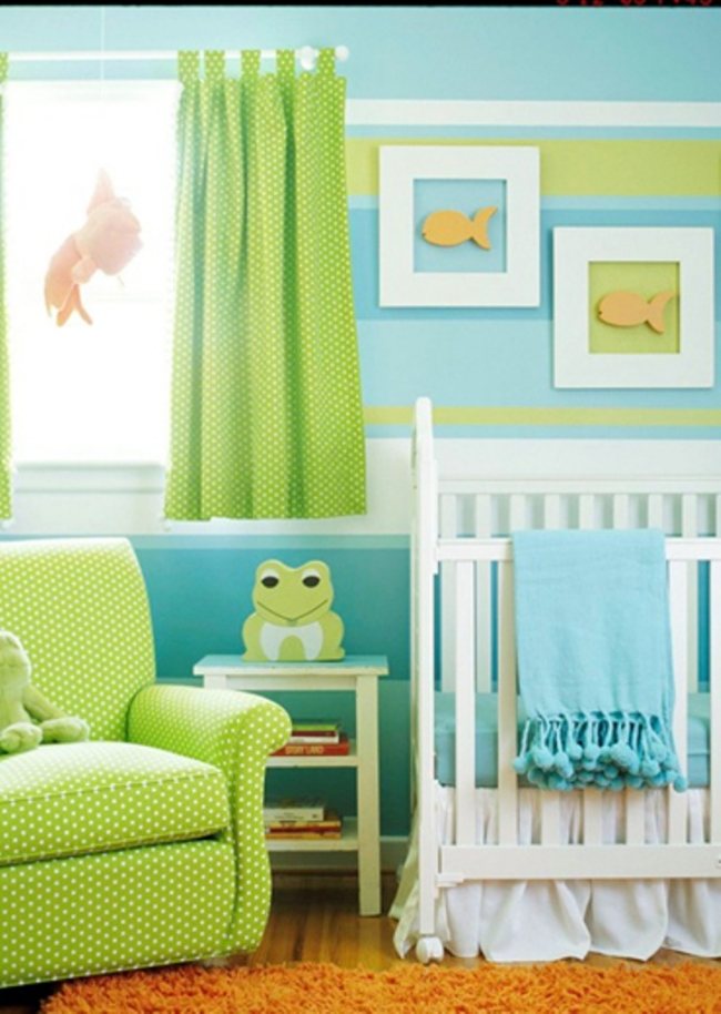 grün blau modern wohnideen babyzimmer für jüngen