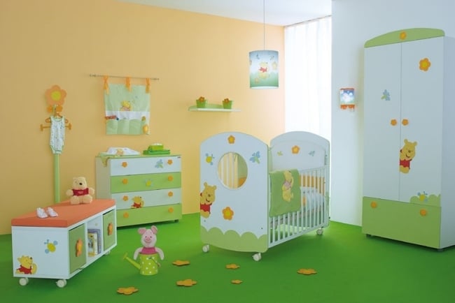 grün blau märchenmotive wohnideen babyzimmer mit neutralen designs