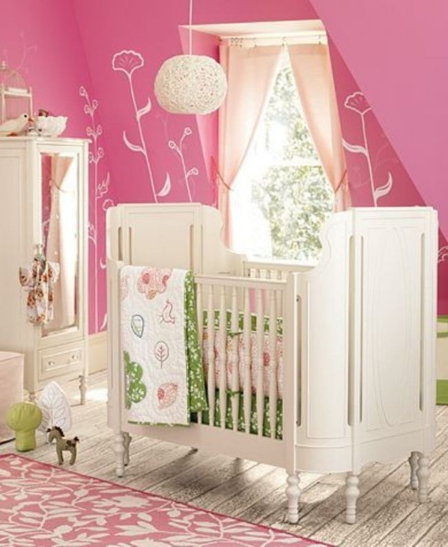grün rosa kombination wohnideen babyzimmer für mädchen