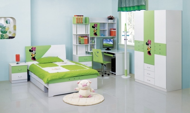grün weiß prlüschtiere wohnideen kinderzimmer universal design
