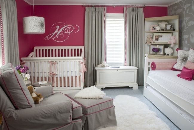 himbeere farbe wand wohnideen babyzimmer für mädchen