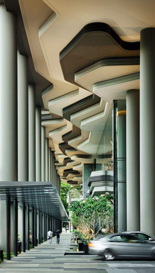 hotel kolonnen parkroyal hotel design in singapur