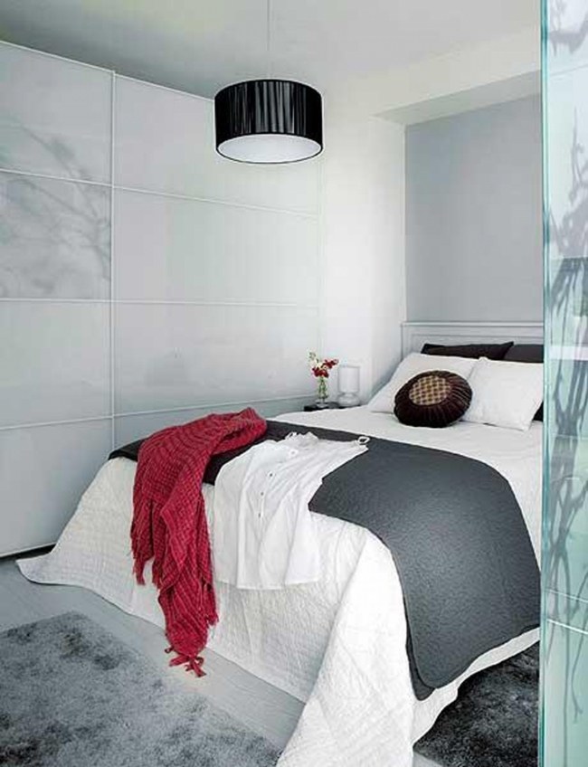 kleines schlafzimmer ideen kleiderschrank schiebetüren grau weiß