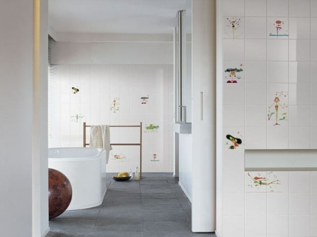  Badezimmer gestalten Märchenhelden Wandgestaltung Ideen