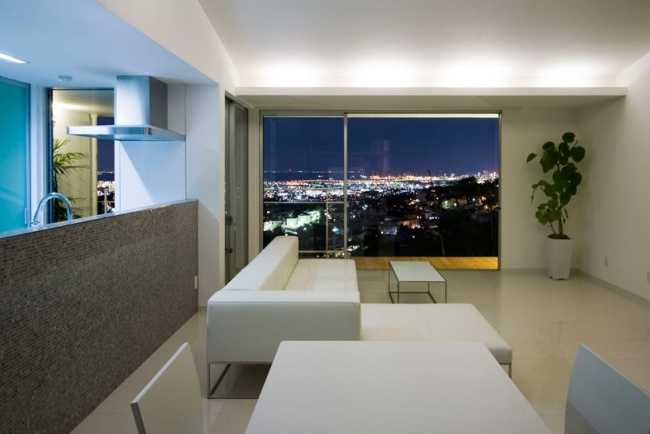 küche panoramafenster haus hang von kenji yanagawa