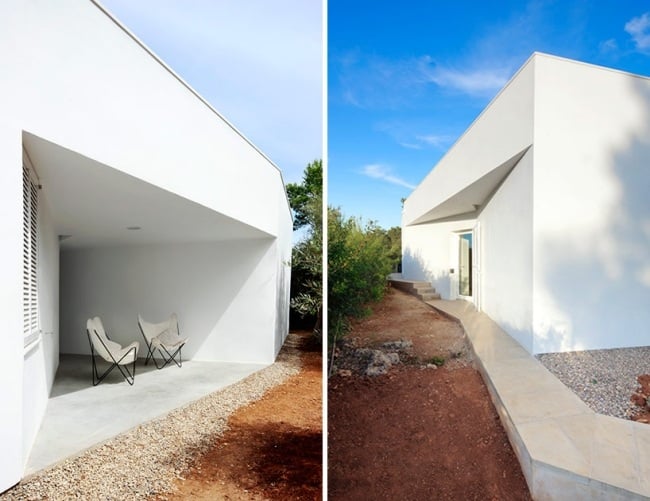 moderne architektur haus weiß vier terrassen spanien