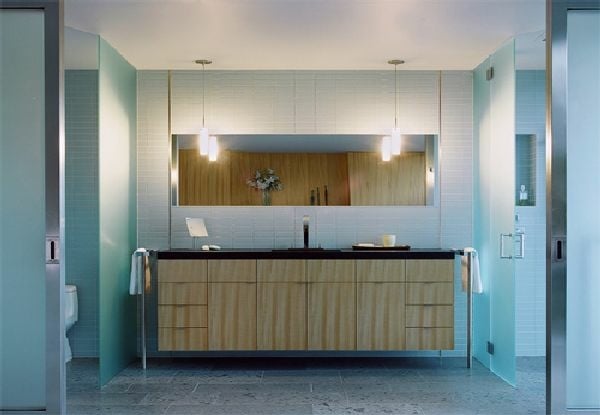 modernes Badezimmer Beleuchtung Lampe Einrichtung Wandspiegel