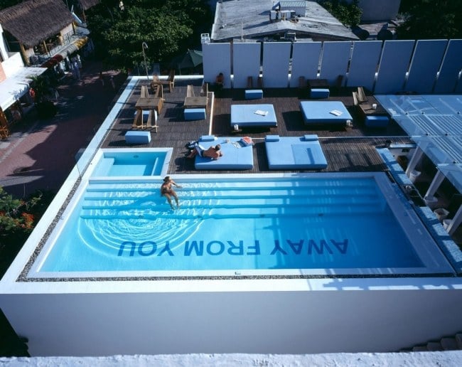 poolbereich überblick designer hotel deseo in mexiko