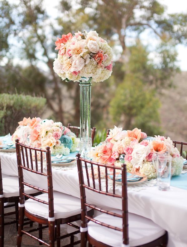 romantische Hochzeit Feier Tisch Blumen