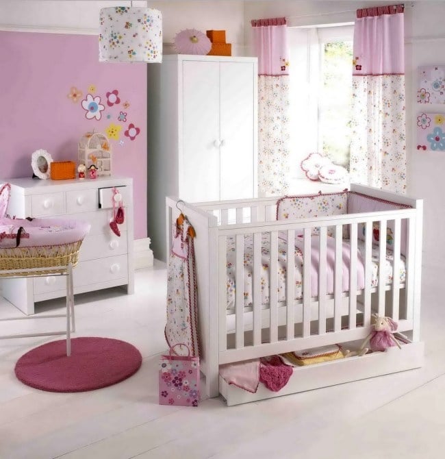 rosa runder teppich wohnideen für babyzimmer für mädchen