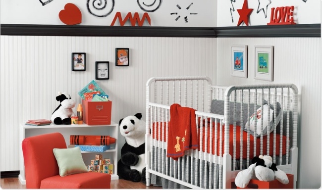 schwarz rot panda wohnideen für babyzimmer mit neutralen designs