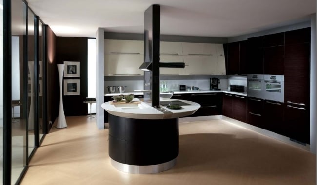 schwarz runde form ideen für kücheninsel designs modernen stil