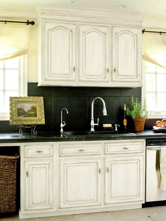 schwarz weiße Küche Design Ideen