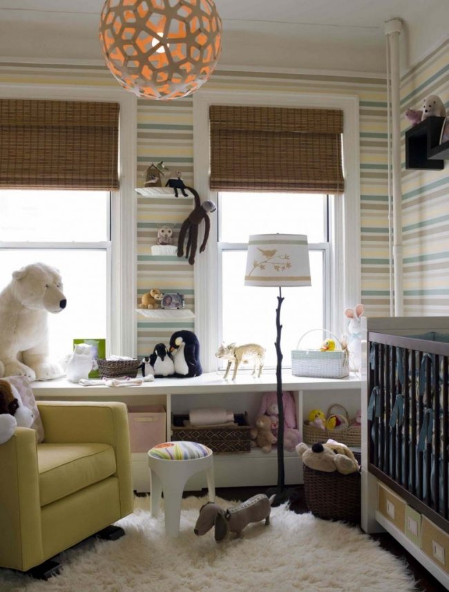 streifenmuster wände wohnideen für babyzimmer mit neutralen designs