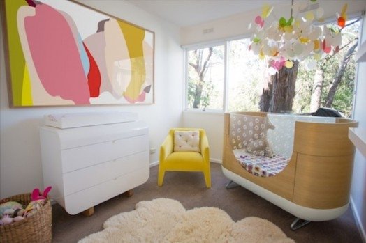 sessel gelb dekoration im babyzimmer zum selbermachen