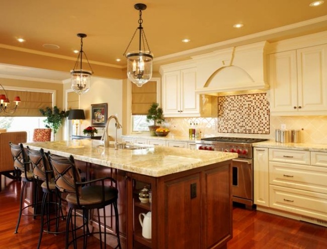 warme farbpalette ideen für kücheninsel designs marmor