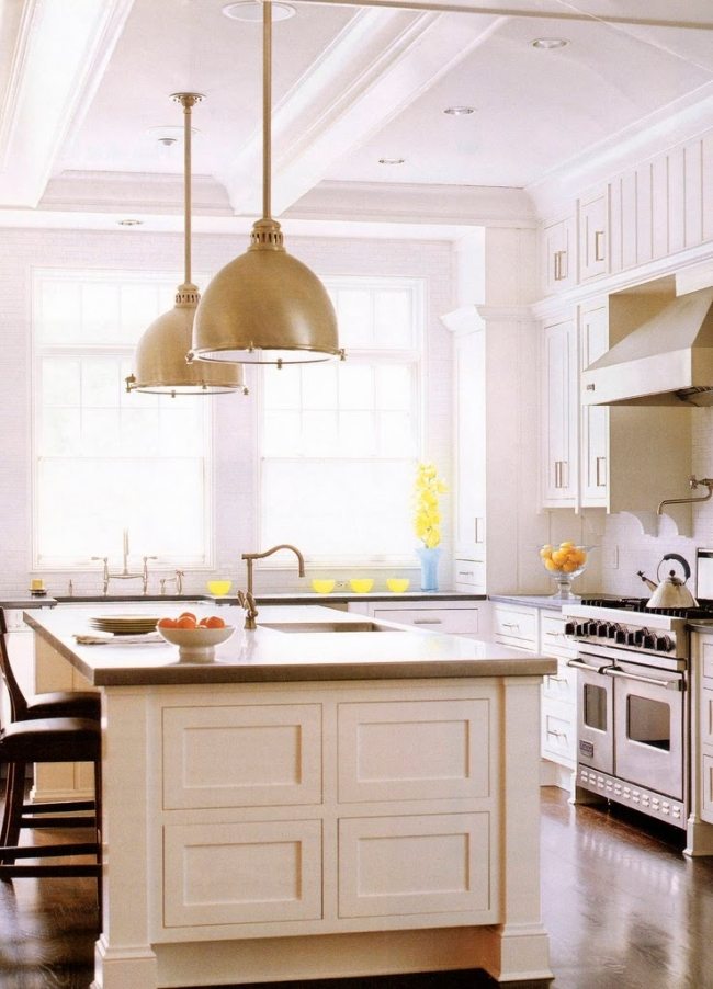 weiße einrichtung ideen für kücheninsel designs traditionell