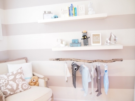 streifenmuster grau dekoration im babyzimmer zum selbermachen