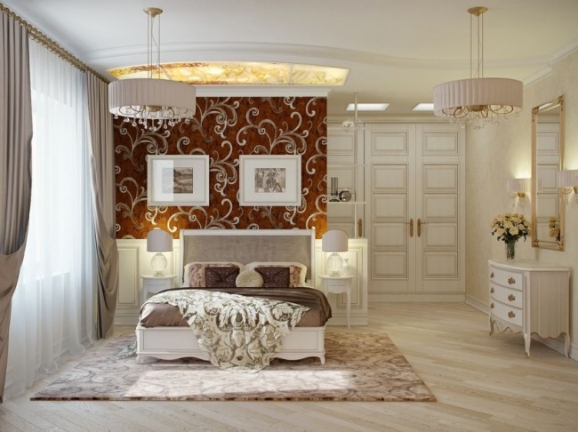 wohnideen für schlafzimmer design luxus beige opulente wanddekoration