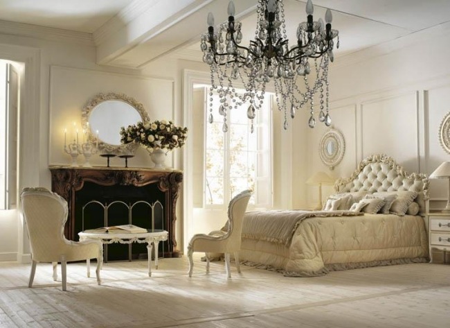 wohnideen für schlafzimmer design luxus creme kristall kronleuchter