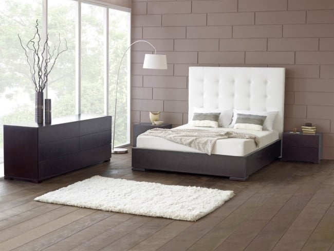 wohnideen schlafzimmer design minimalistisch braun boden naturholz
