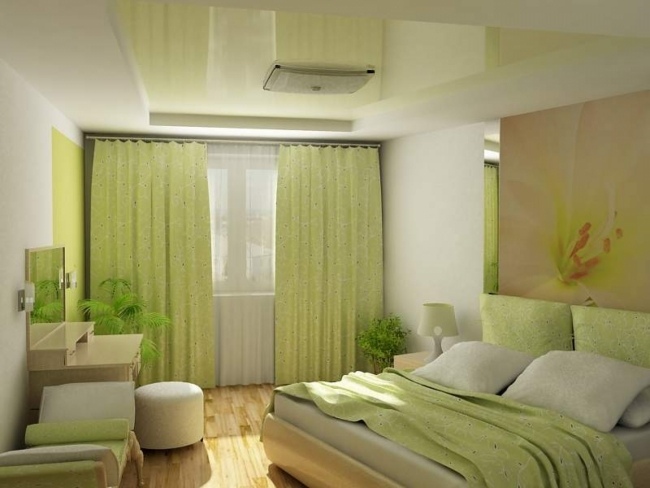 wohnideen schlafzimmer designs klassisch hellgrün blume wanddeko