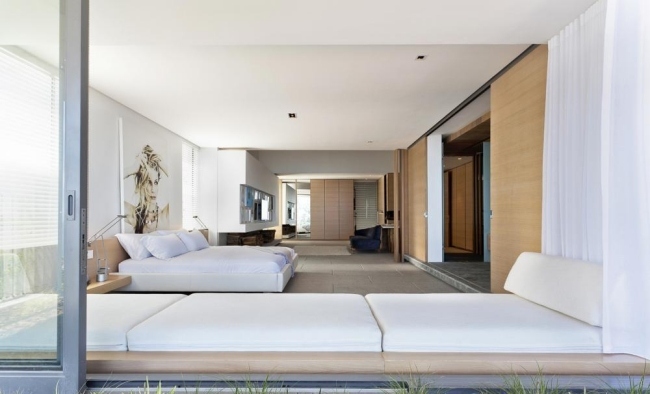 wohnideen für schlafzimmer designs klassisch weiß terrasse schiebetür