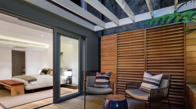 wohnideen für schlafzimmer designs klassisch weiß terrasse schiebetür
