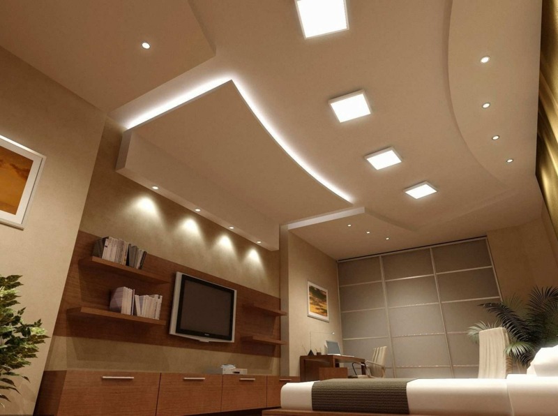 wohnzimmer decken beleuchtung indirekt idee wohnwand deckensegel