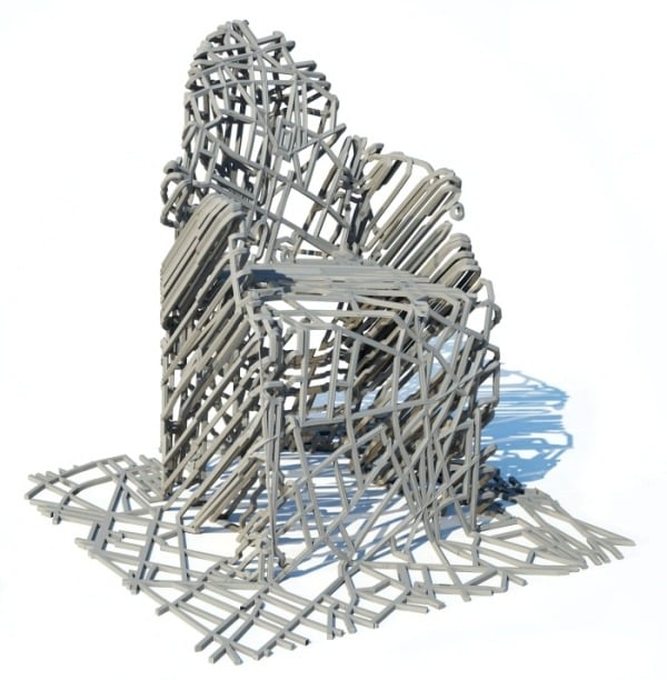 3D gedruckter sessel John Briscella thron paris