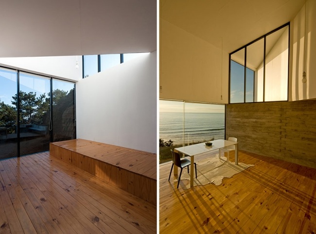 Asymmetrisches Haus Innendesign-Holzbeläge Boden