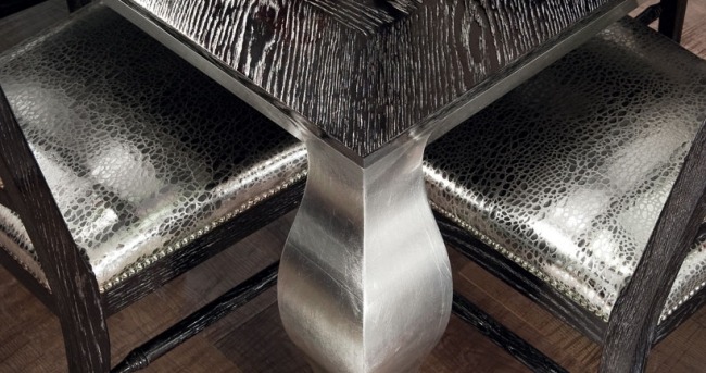 Brummel Küche italienisch Esstisch-Stühle Design-Silber Finish