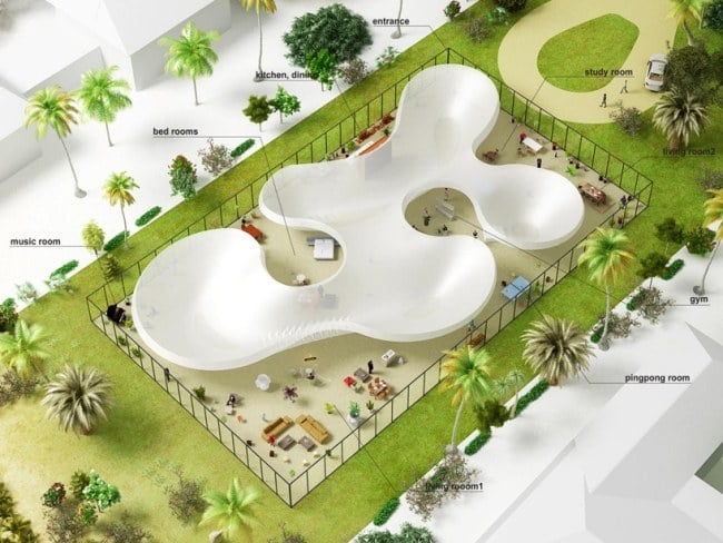 Designer Haus-3d Modell-Schwimmbecken Eingelassen-Projekt-NL architects