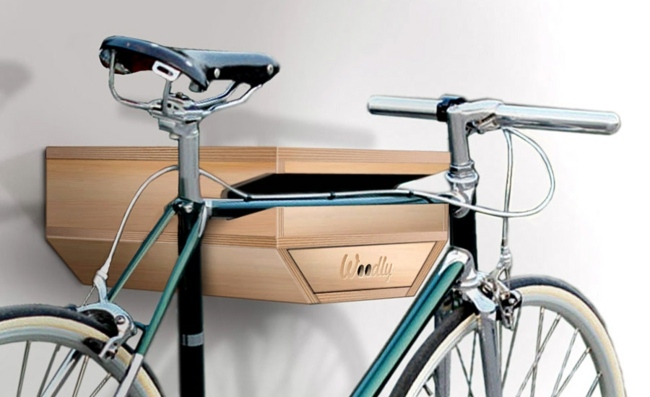 Fahrrad Aufhänger stilvoll Holz platzsparende Möbel